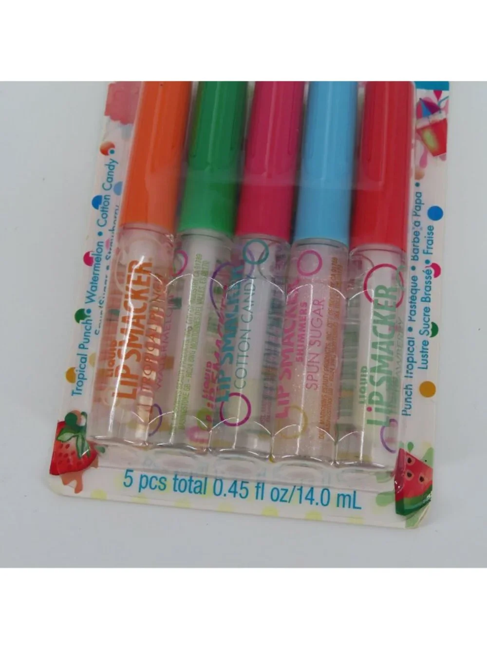 Lip Smacker Liquid Glosses 5 Pack Clear Glittered Flavored Party NEW Sealed